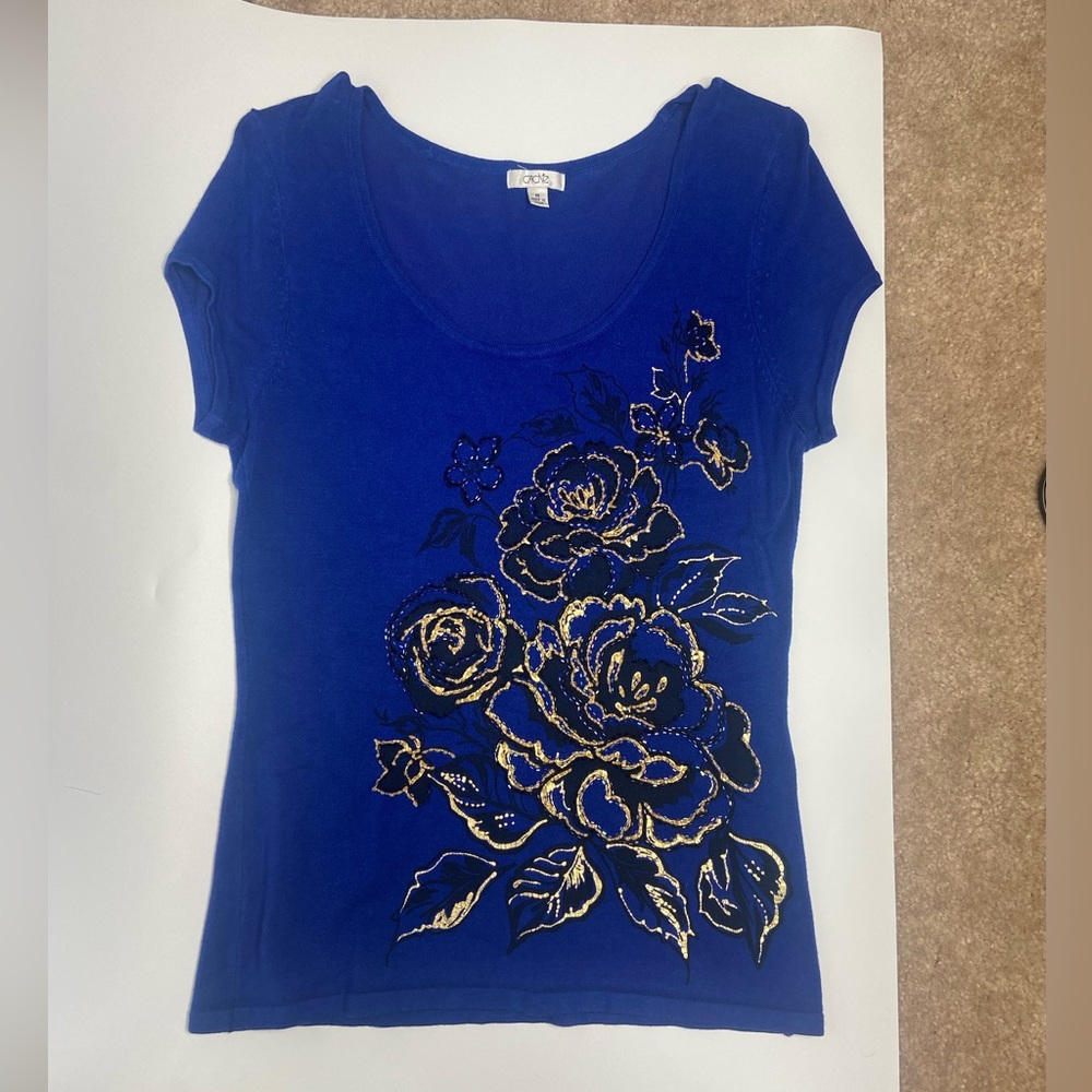 Beautifully embroidered top from white & Black.  Perfect for the holidays